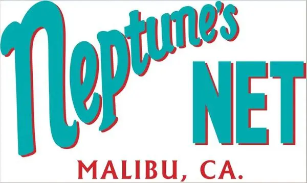 A logo for neptune 's nest, a restaurant in malibu.