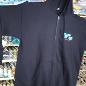 A black hoodie with the word " yes " on it.